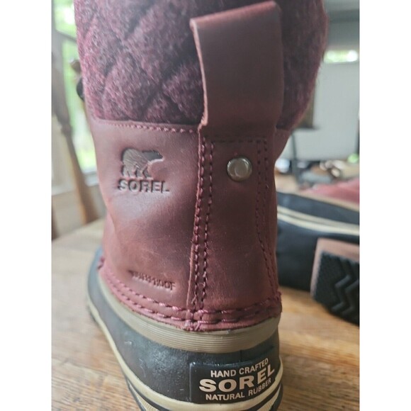Sorel Slimpack II Duck Winter Boots Cranberry Size 5 Snow Boot Natural Rubber EC - Picture 6 of 8